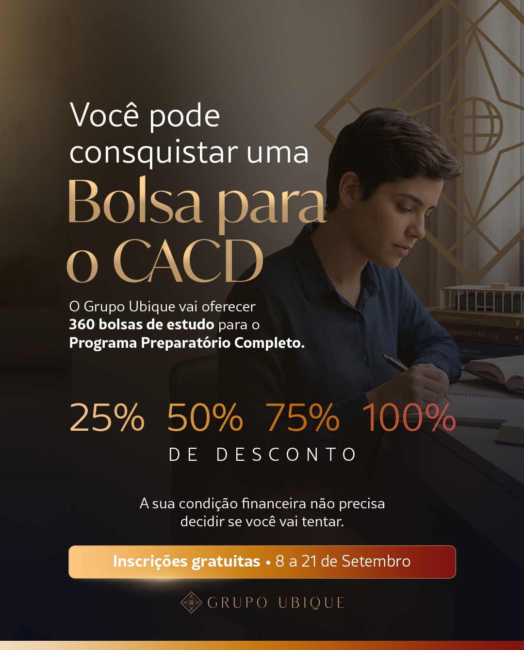 Grupo Ubique — Bolsa para o CACD: 360 bolsas de estudo, inscrições gratuitas de 8 a 21 de setembro